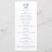 エレガントヴィンテージロマンスブルー結婚式 プログラムカード メニュー (裏面)