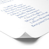 エレガントヴィンテージロマンス結婚ブルーの座席表 ポスター (角)