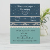 エレガントヴィンテージロマンチックなダマ結婚スク水玉模様 招待状 (スタンド正面)