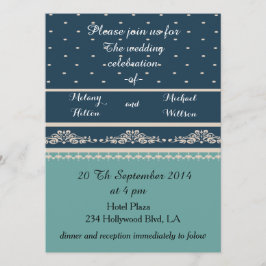 エレガントヴィンテージロマンチックなダマ結婚スク水玉模様 招待状