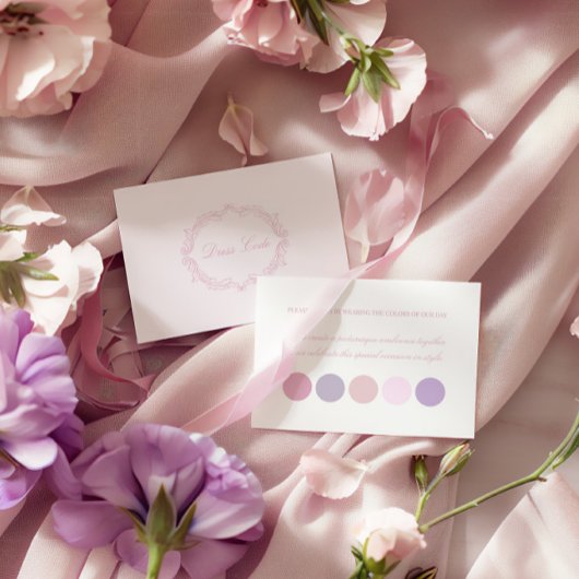 エレガントヴィンテージロマンチックなピンク紫色のカラーパレット エンクロージャーカード
