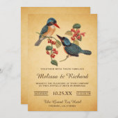 エレガントヴィンテージロマン鳥結婚式招待状 招待状 (正面/裏面)