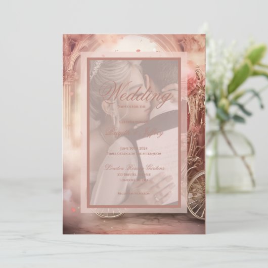 エレガントヴィンテージロマ結婚ティック 招待状 (スタンド正面)