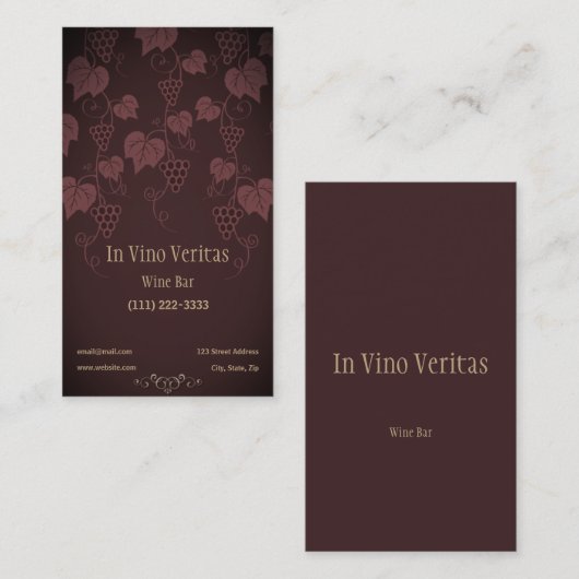 エレガントヴィンテージワインバー名刺 名刺 (正面/裏面)