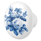 エレガントヴィンテージ中国ブルーバラ セラミックノブ (右)