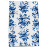 エレガントヴィンテージ中国ブルーバラ ミディアムペーパーバッグ (正面)