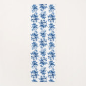 エレガントヴィンテージ中国ブルーバラ ヨガマット (正面)