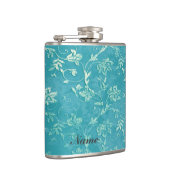 エレガントヴィンテージ優しい花のパターンの苗字 フラスク (右)