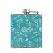 エレガントヴィンテージ優しい花のパターンの苗字 フラスク (裏面)