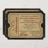 エレガントヴィンテージ入学チケットカスタム卒業 招待状 (正面/裏面)