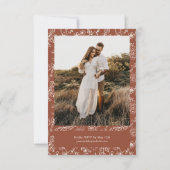 エレガントヴィンテージ写真テラコッタ結婚ズ 招待状 (裏面)