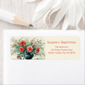 エレガントヴィンテージ冬フローラ差出人住所ラベル ラベル (インサイチュ)