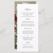 エレガントヴィンテージ冬花模様結婚ズ メニュー (正面/裏面)