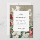 エレガントヴィンテージ冬花模様結婚ズ 招待状 (正面)