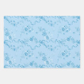 エレガントヴィンテージ刻印バラとリボン ラッピングペーパーシート (正面3)