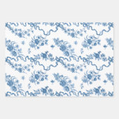 エレガントヴィンテージ刻印バラとリボン ラッピングペーパーシート (正面)