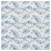 エレガントヴィンテージ刻印青バラとリボン ファブリック (見本)