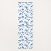 エレガントヴィンテージ刻印青バラとリボン ヨガマット (正面)