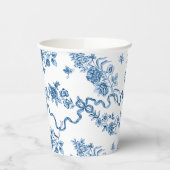 エレガントヴィンテージ刻印青バラとリボン 紙コップ (左)
