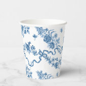 エレガントヴィンテージ刻印青バラとリボン 紙コップ (右)
