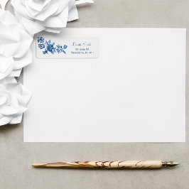 エレガントヴィンテージ刻印青バラ ラベル