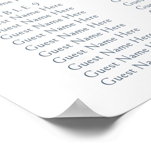 エレガントヴィンテージ刻印青フローラ ポスター (角)