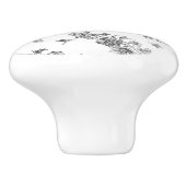 エレガントヴィンテージ刻印黒バラとリボン セラミックノブ (側面)