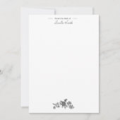 エレガントヴィンテージ刻印黒バラとリボン ノートカード (正面)