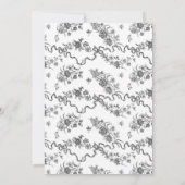 エレガントヴィンテージ刻印黒バラとリボン ノートカード (裏面)