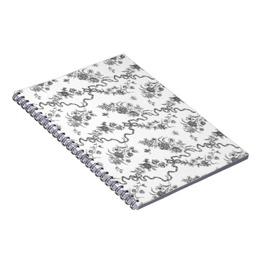 エレガントヴィンテージ刻印黒バラとリボン ノートブック (右側)