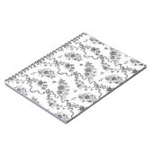 エレガントヴィンテージ刻印黒バラとリボン ノートブック (左側)