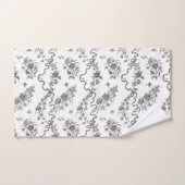 エレガントヴィンテージ刻印黒バラとリボン バスタオルセット (ハンドタオル)