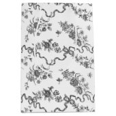 エレガントヴィンテージ刻印黒バラとリボン ミディアムペーパーバッグ (正面)