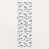 エレガントヴィンテージ刻印黒バラとリボン ヨガマット (正面)