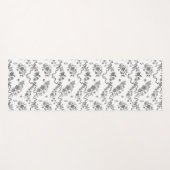 エレガントヴィンテージ刻印黒バラとリボン ヨガマット (正面(横))