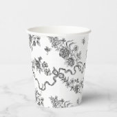 エレガントヴィンテージ刻印黒バラとリボン 紙コップ (右)