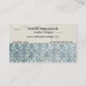 エレガントヴィンテージ動揺してティール（緑がかった色）プロファイルカード 名刺 (裏面)