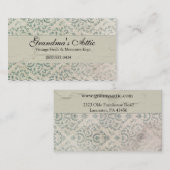 エレガントヴィンテージ動揺してティール(緑がかった色)名刺2 名刺 (正面/裏面)