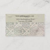 エレガントヴィンテージ動揺してティール(緑がかった色)名刺2 名刺 (裏面)