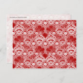 エレガントヴィンテージ動揺してレッドホワイトレースダマスク ポストカード (正面/裏面)