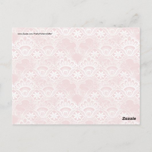 エレガントヴィンテージ動揺してレッドホワイトレースダマスク ポストカード (裏面)