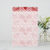 エレガントヴィンテージ動揺してレッドホワイトレースダマスク 便箋 (スタンド正面)