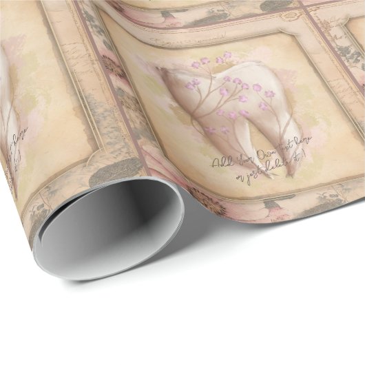 エレガントヴィンテージ古いファッションド歯科用ギフト手帳 ラッピングペーパー (ロールコーナー)