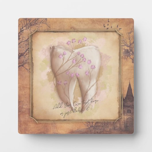 エレガントヴィンテージ古いファッションド歯科用贈物 フォトプラーク (正面)