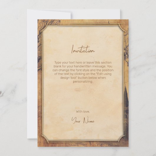 エレガントヴィンテージ古いファッションド歯科用贈物 招待状 (正面)