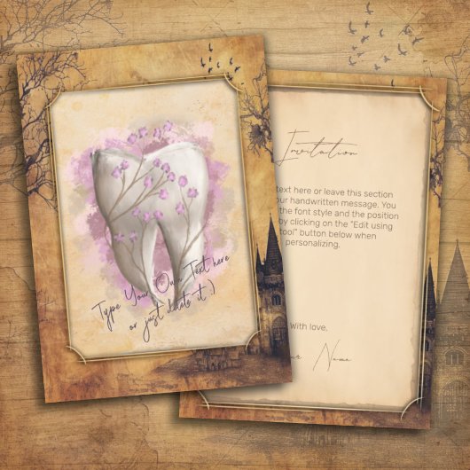 エレガントヴィンテージ古いファッションド歯科用贈物 招待状