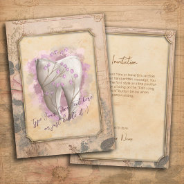 エレガントヴィンテージ古いファッションド歯科用贈物 招待状