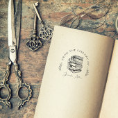 エレガントヴィンテージ図書図書シック名前をカスタムする ラバースタンプ