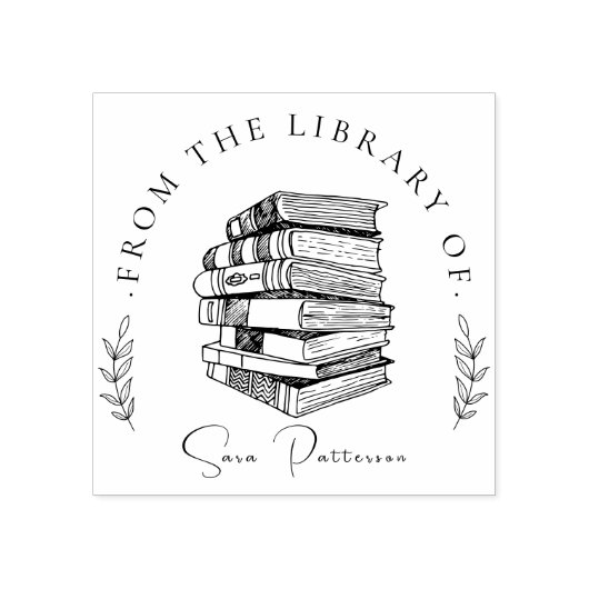 エレガントヴィンテージ図書図書シック名前をカスタムする ラバースタンプ (インプリント)