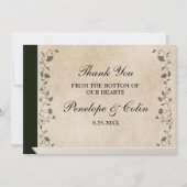 エレガントヴィンテージ図書表紙結婚の サンキューカード (正面)